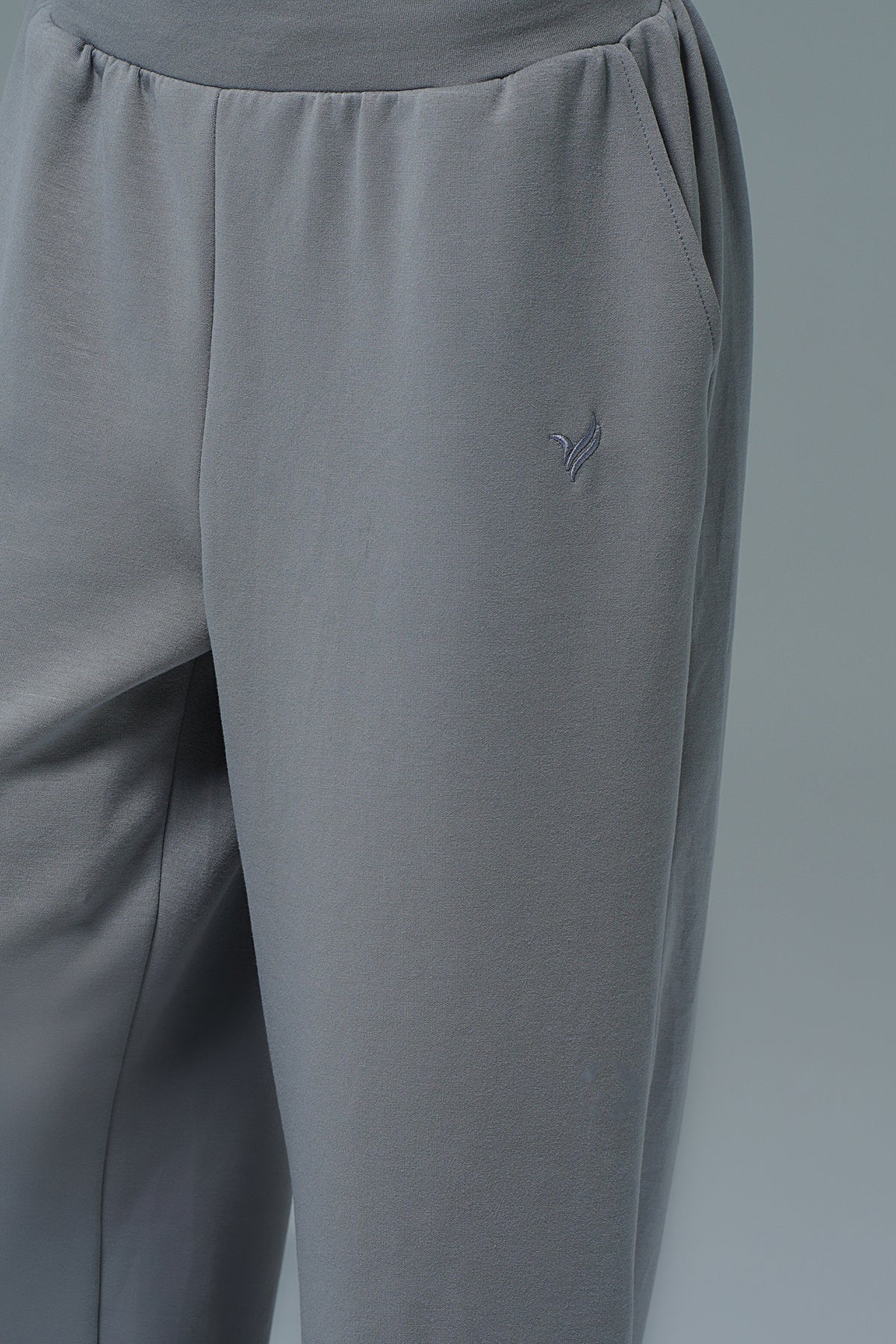 Soft Touch - Gri Yüksek Bel Modal Kumaşlı Kadın Jogger Eşofman Altı