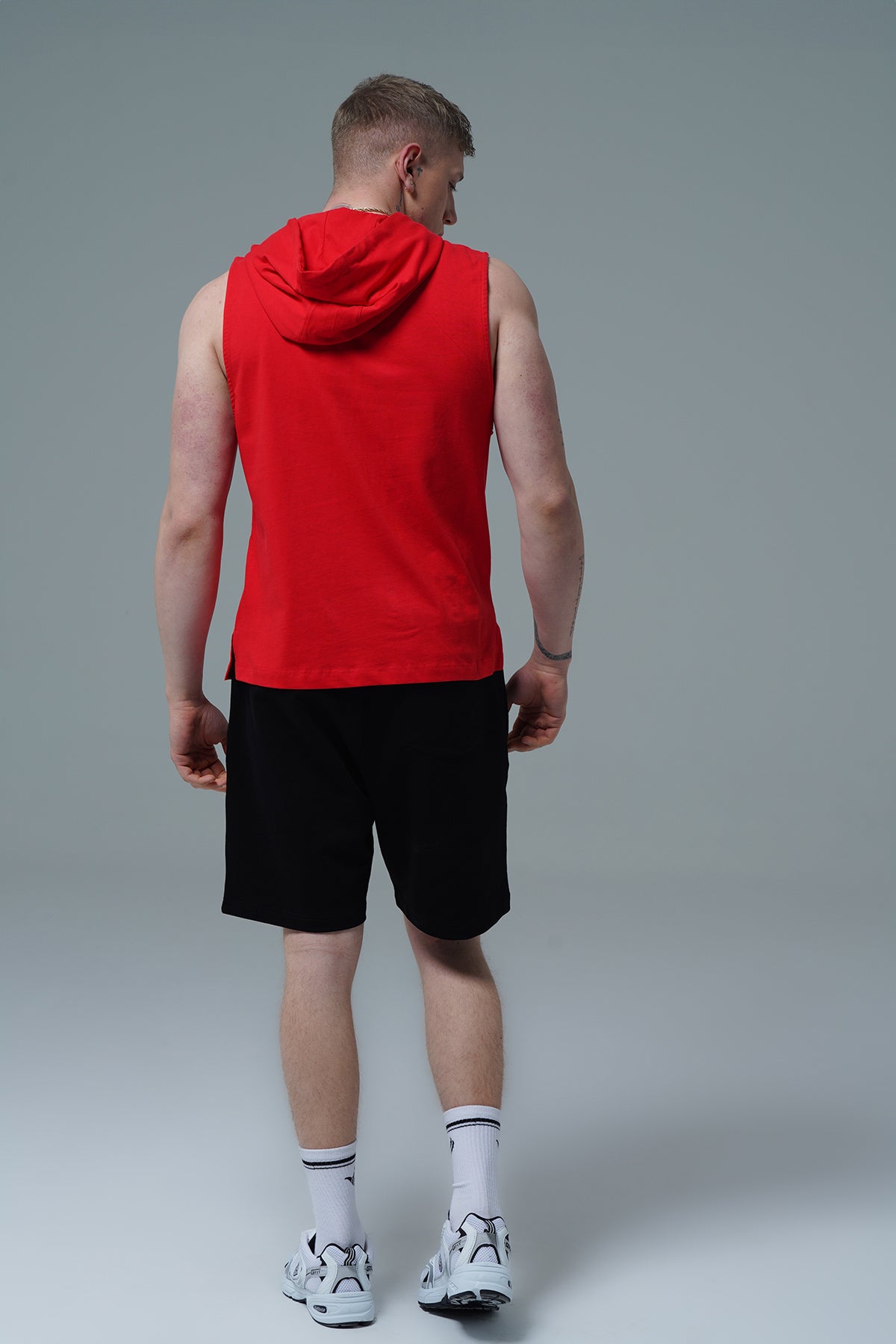 Pure Comfort - Kırmızı Rahat Kesim Kapüşonlu Erkek Spor Atleti
