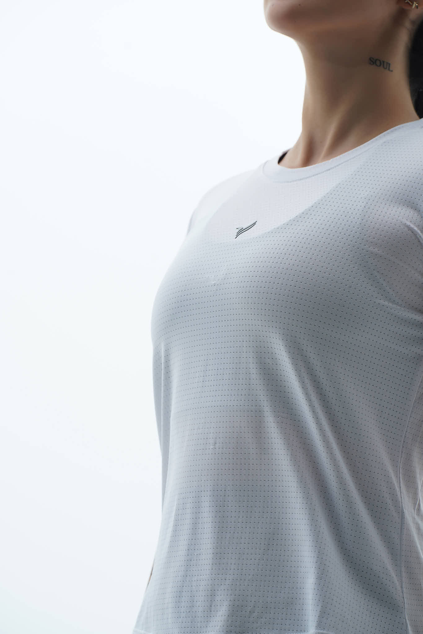 Flex Air - Beyaz Rahat Kesim Kısa Kollu Kadın Spor Tişörtü