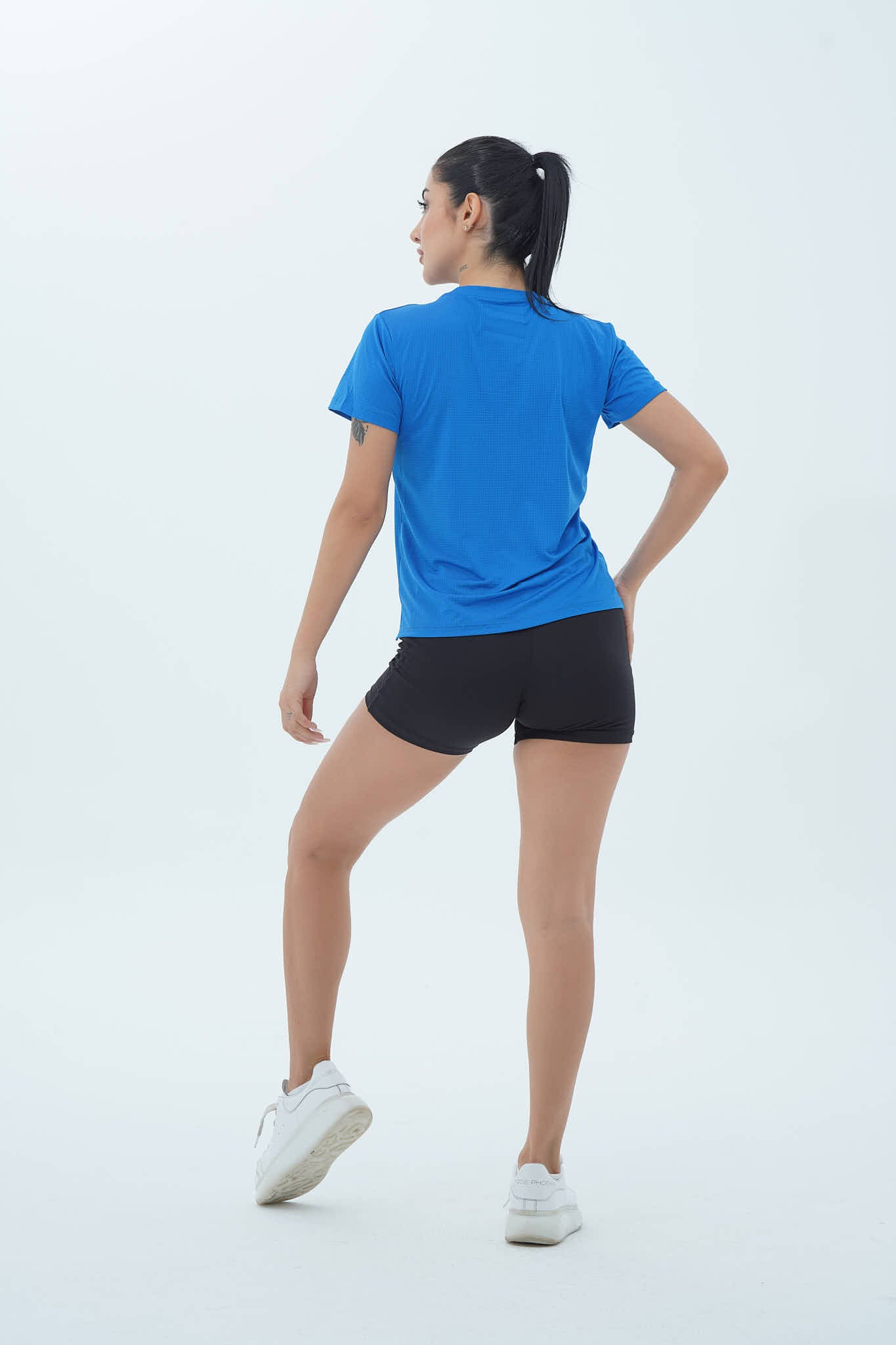 Flex Air - Mavi Rahat Kesim Kısa Kollu Kadın Spor Tişörtü