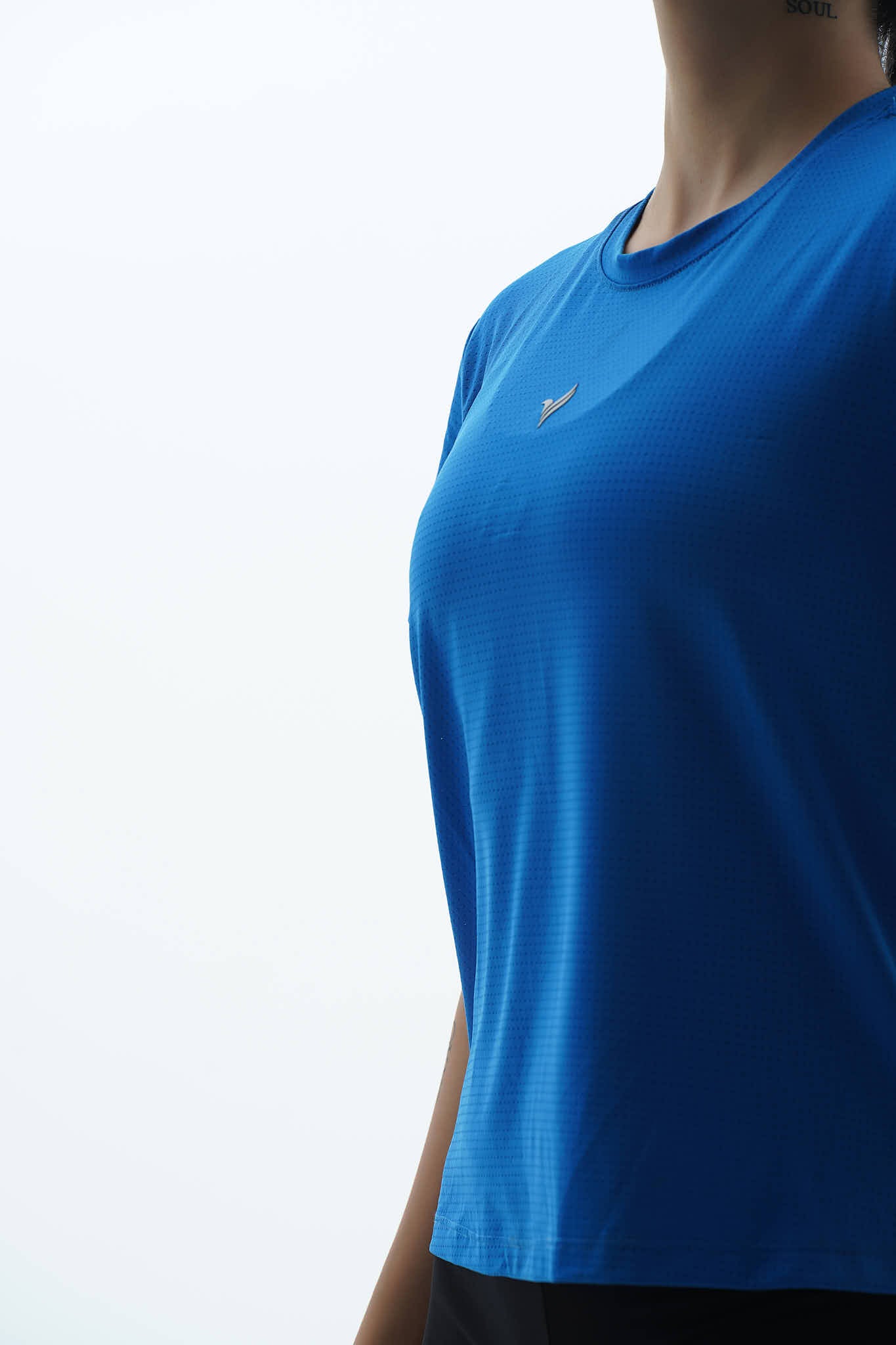 Flex Air - Mavi Rahat Kesim Kısa Kollu Kadın Spor Tişörtü