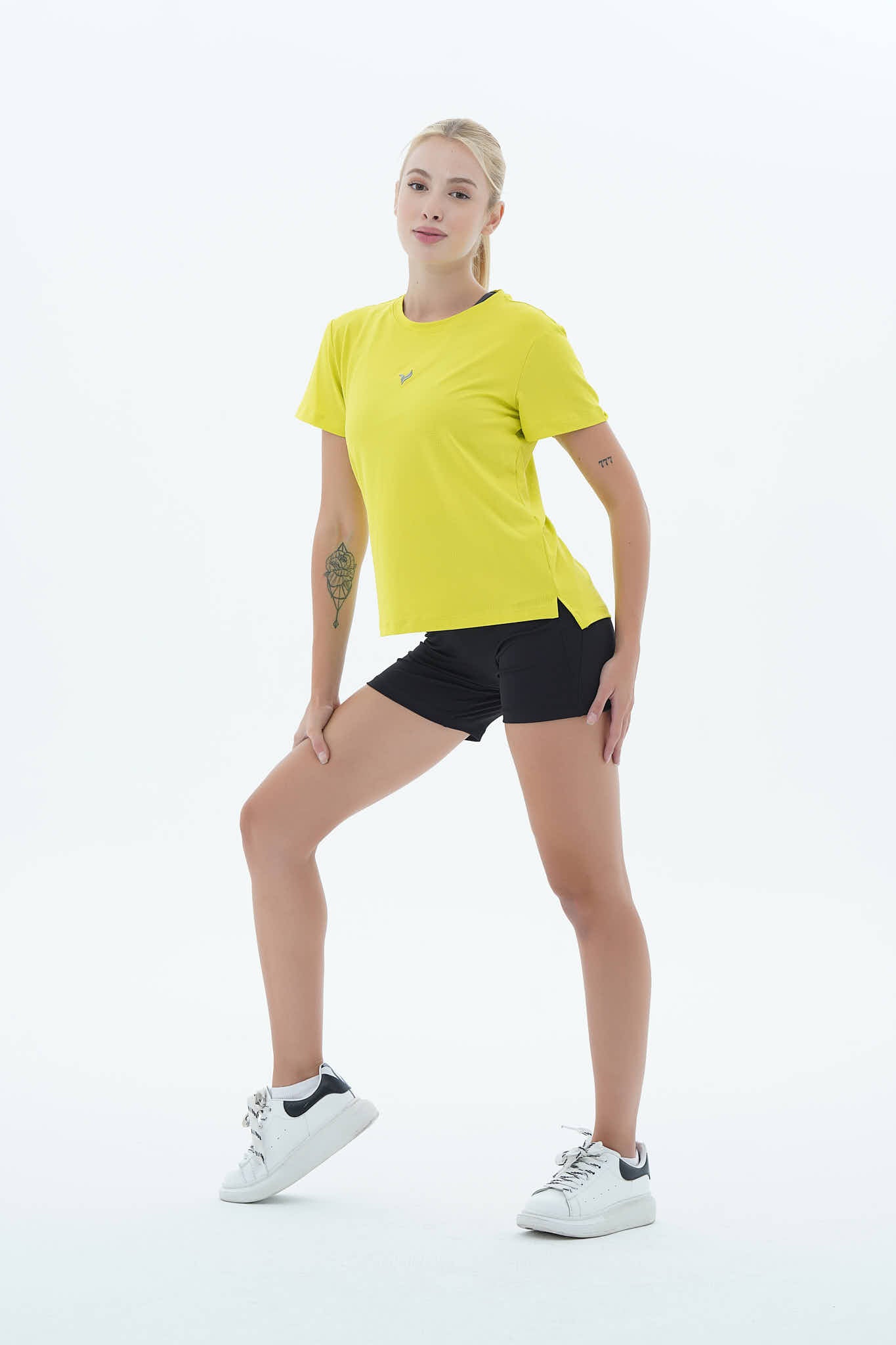 Flex Air - Neon Sarı Rahat Kesim Kısa Kollu Kadın Spor Tişörtü