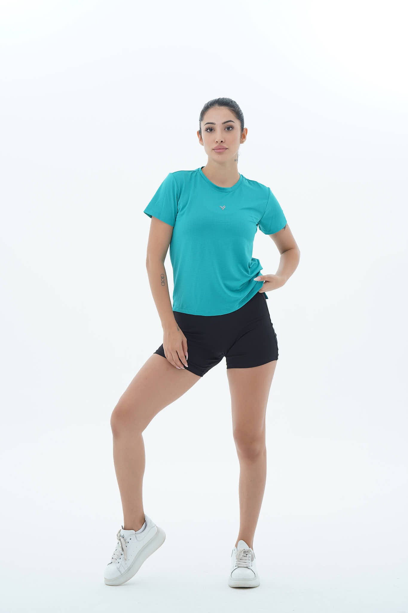 Flex Air - Petrol Rahat Kesim Kısa Kollu Kadın Spor Tişörtü