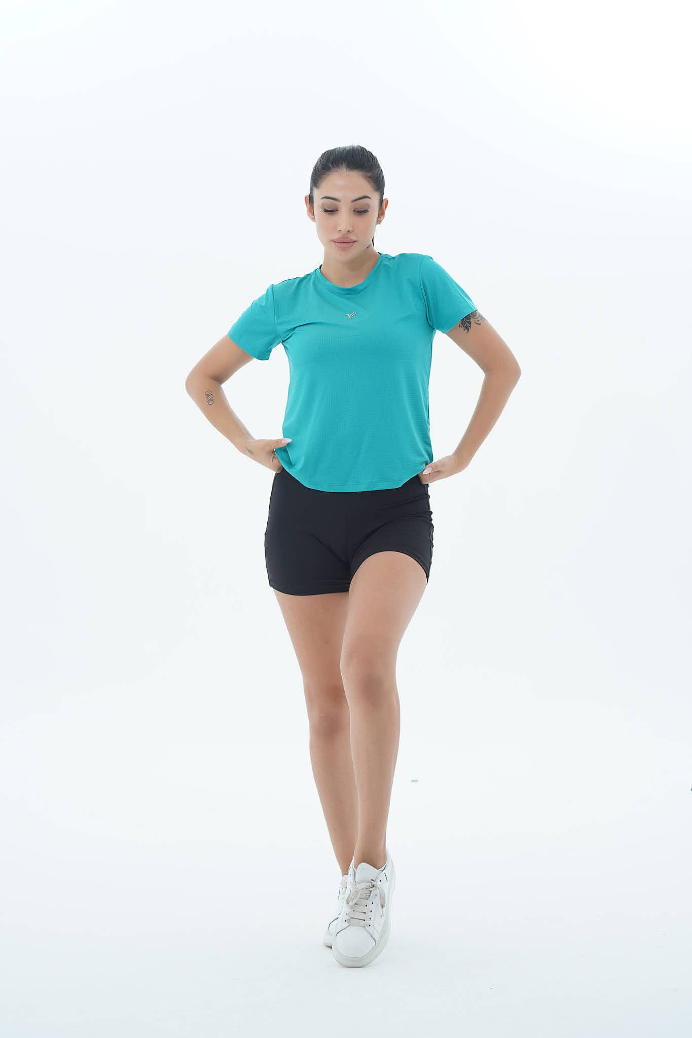 Flex Air - Petrol Rahat Kesim Kısa Kollu Kadın Spor Tişörtü