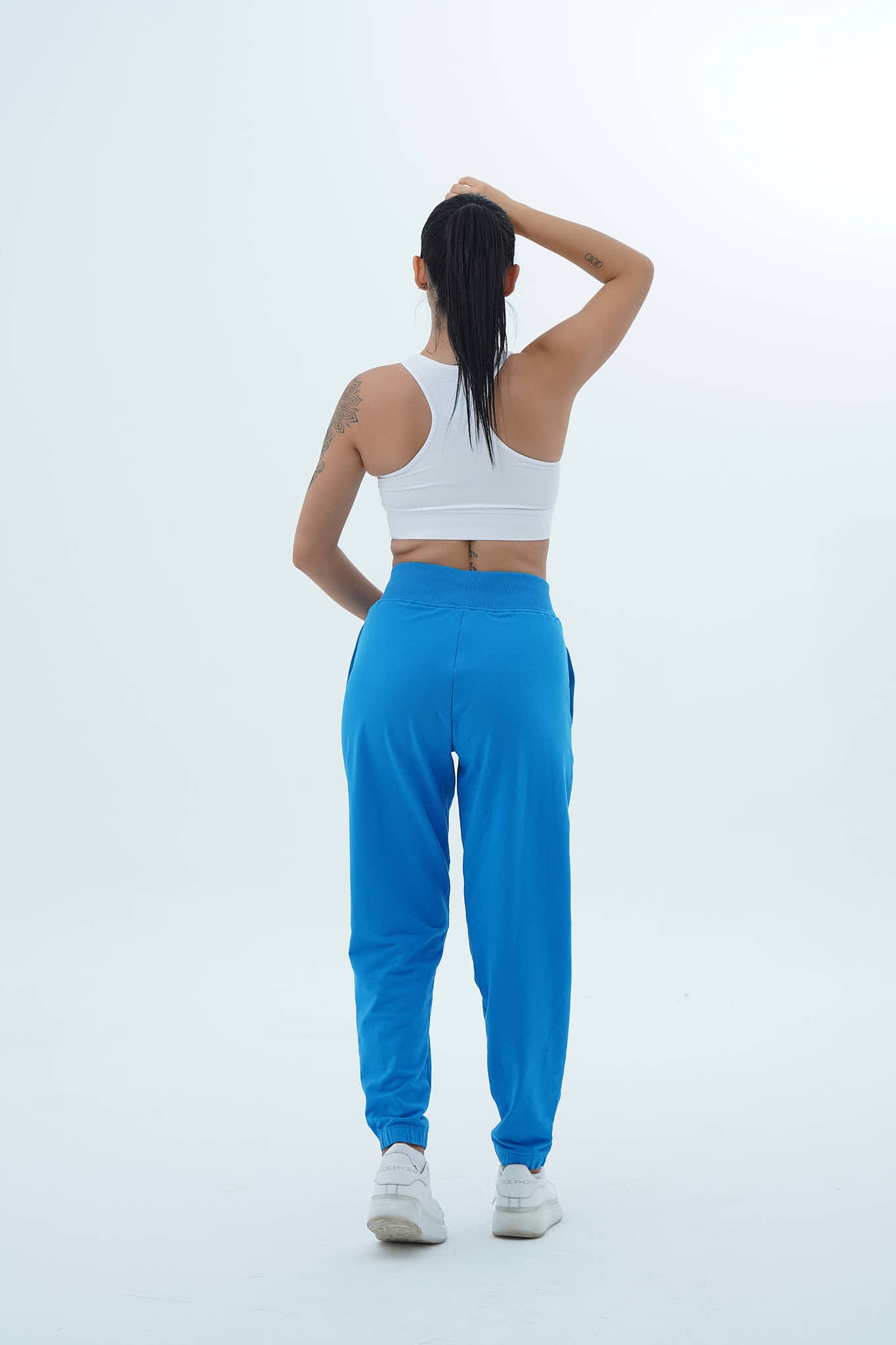 Daily Core - Mavi Rahat Kesim Yüksek Bel Kadın Jogger Eşofman Altı