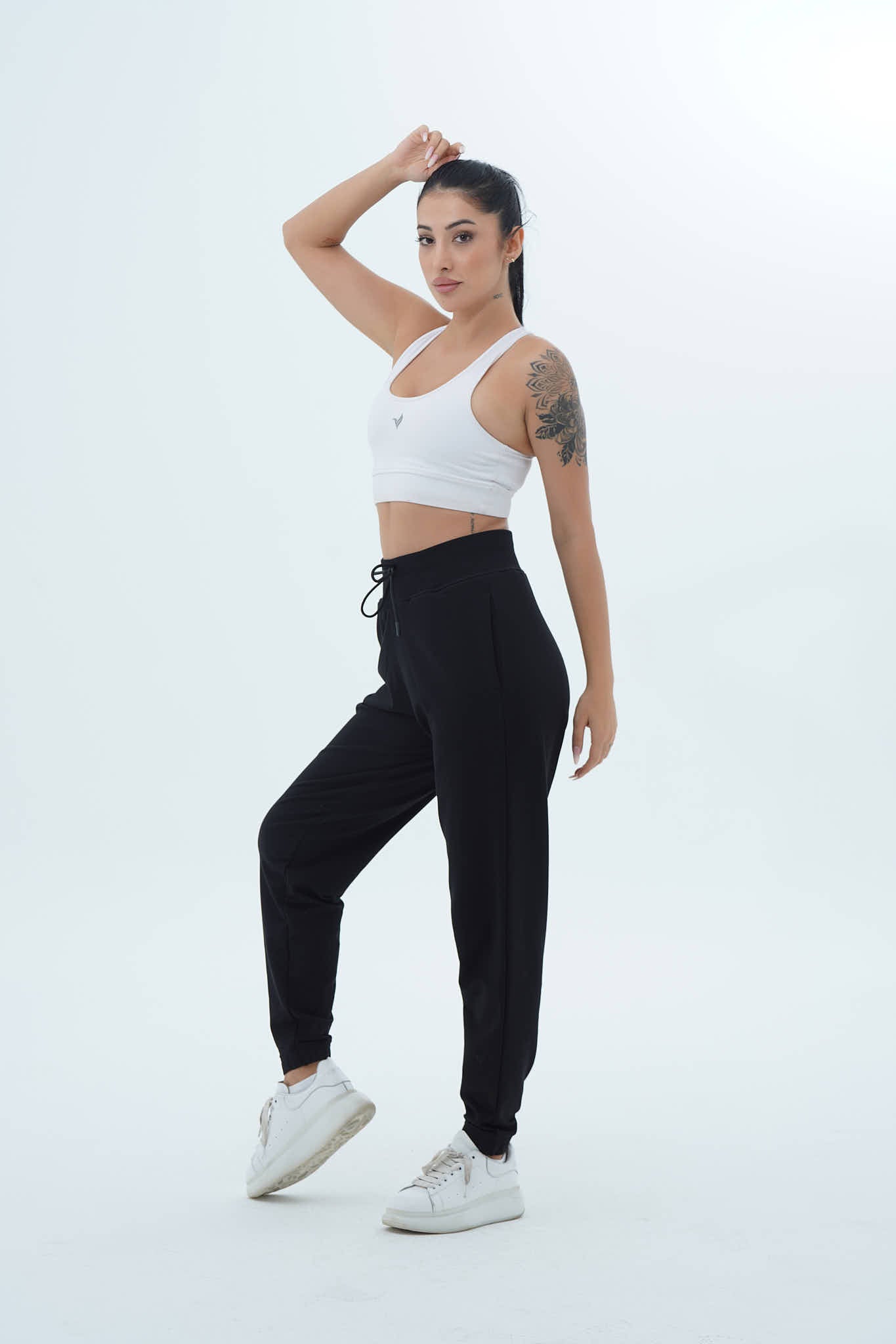 Daily Core - Siyah Rahat Kesim Yüksek Bel Kadın Jogger Eşofman Altı
