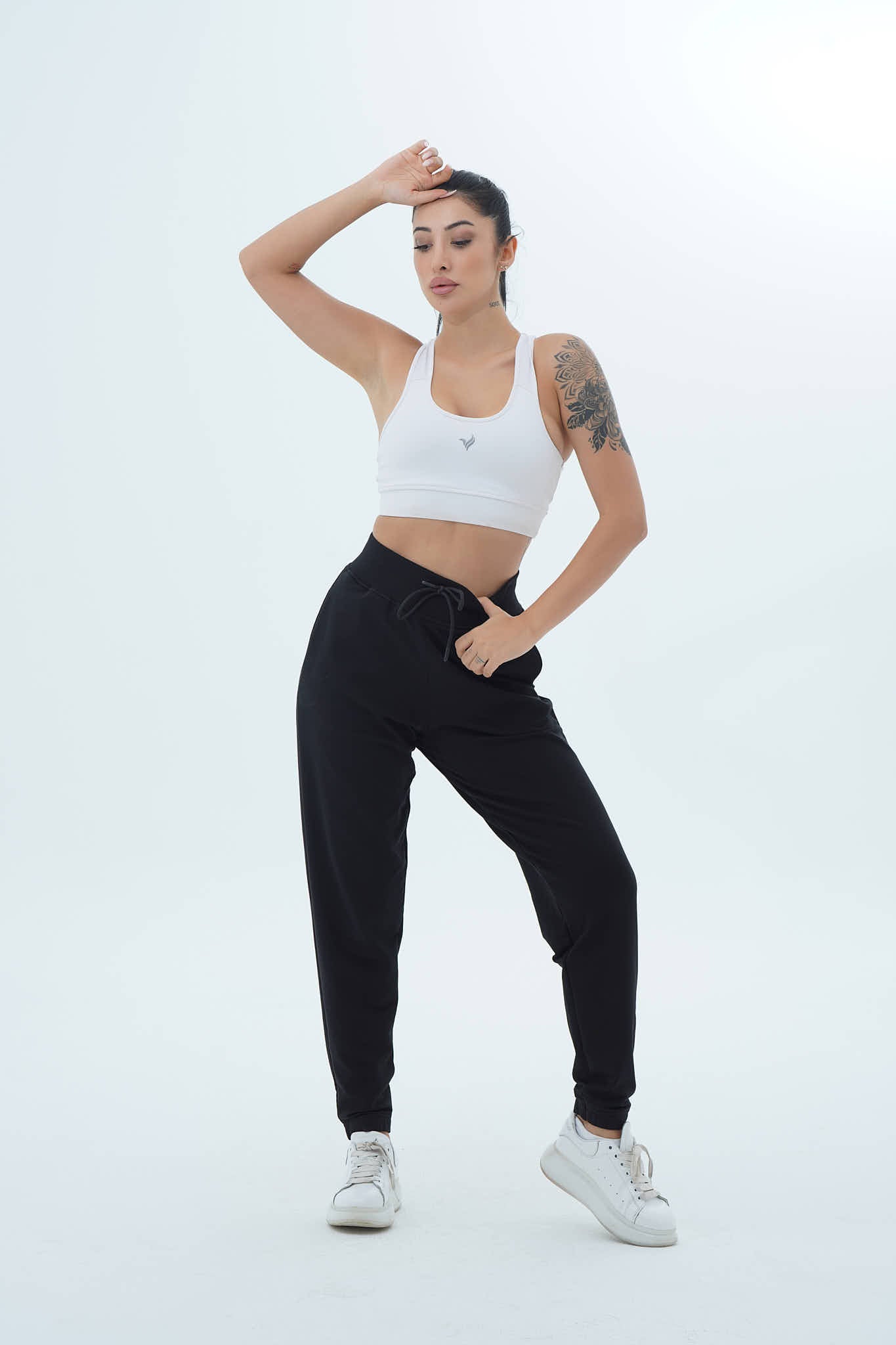Daily Core - Siyah Rahat Kesim Yüksek Bel Kadın Jogger Eşofman Altı