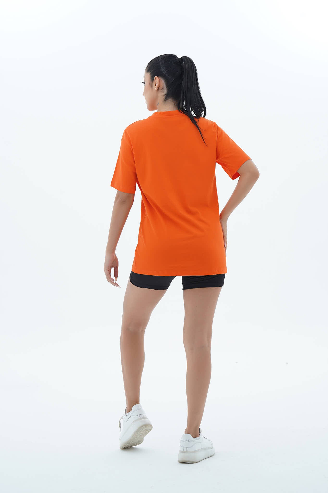 Pure Comfort - Turuncu Rahat Kesim %100 Pamuklu Kadın Tişörtü