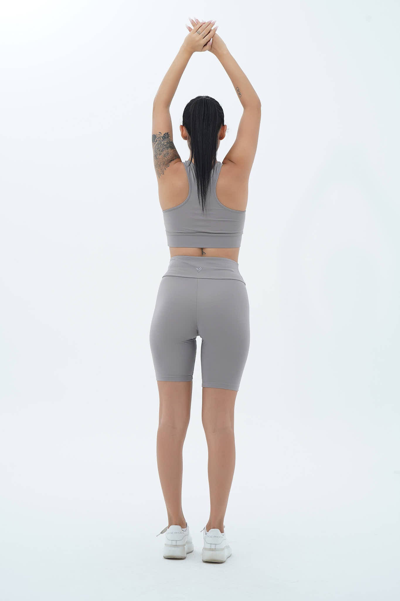 Aero Motion - Gri Yüksek Bel Push-Up Toparlayıcı Bisikletçi Taytı