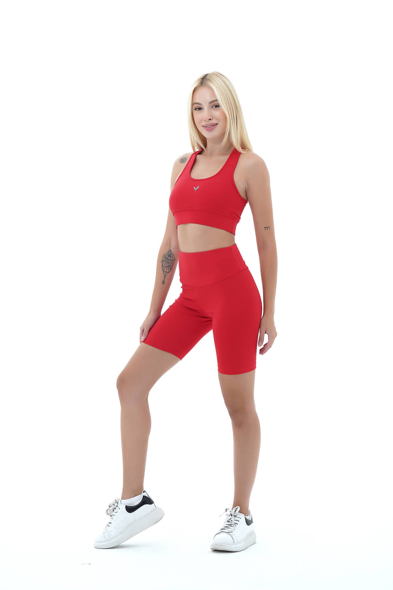 Aero Motion - Kırmızı Yüksek Bel Push-Up Toparlayıcı Bisikletçi Taytı