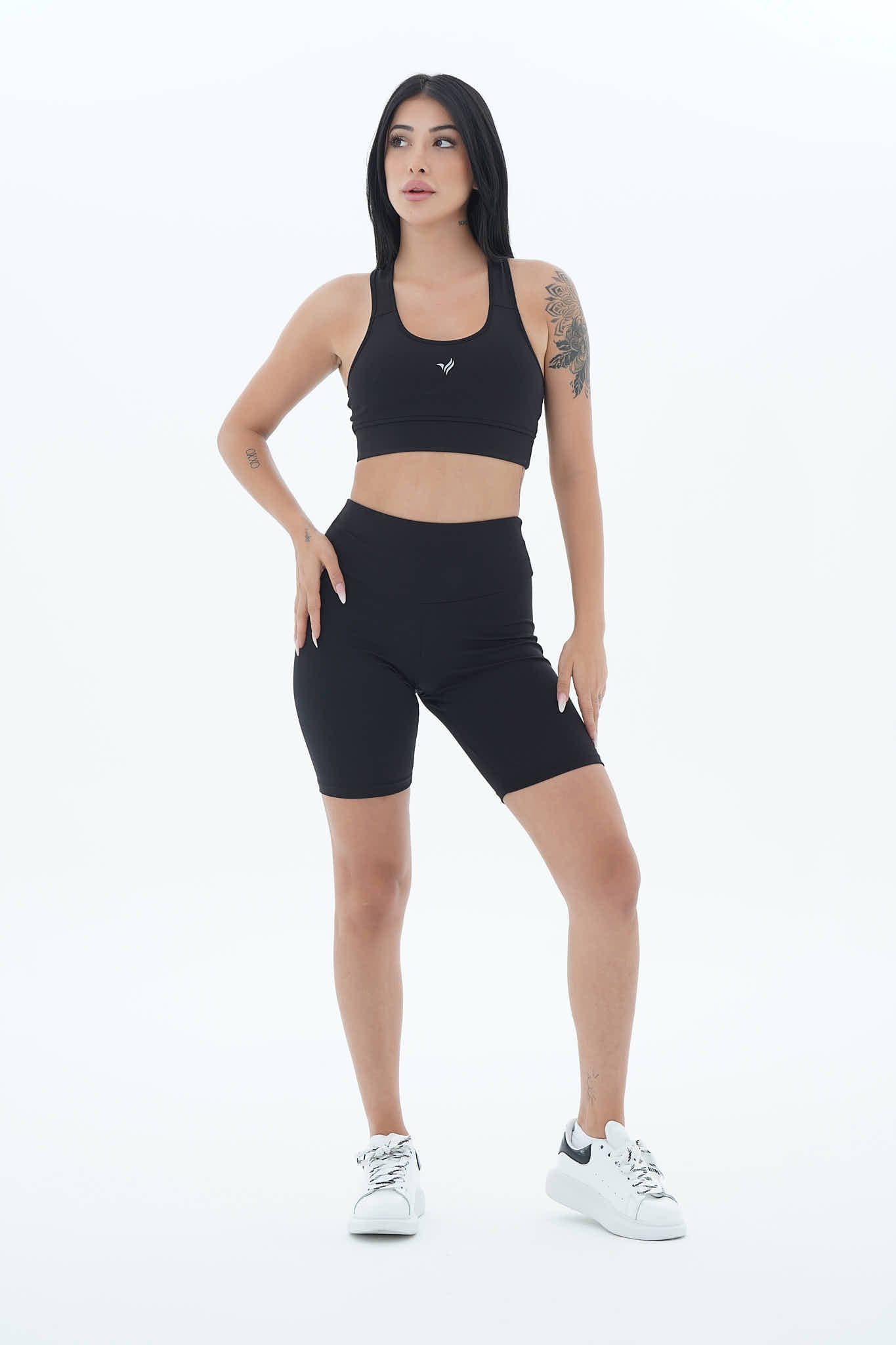 Aero Motion - Siyah Yüksek Bel Push-Up Toparlayıcı Bisikletçi Taytı