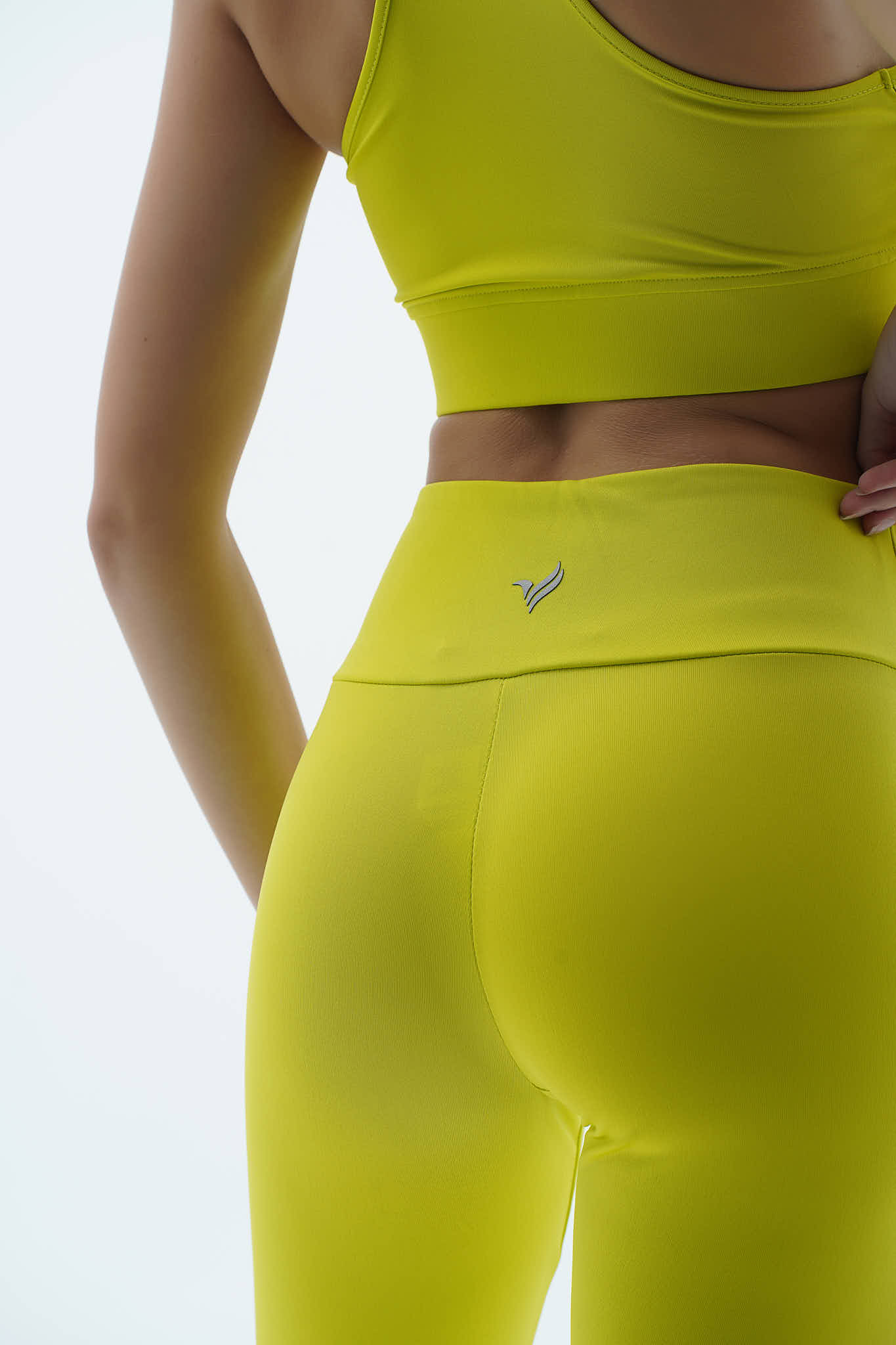 Aero Motion - Neon Sarı Yüksek Bel Push-Up Toparlayıcı Tayt