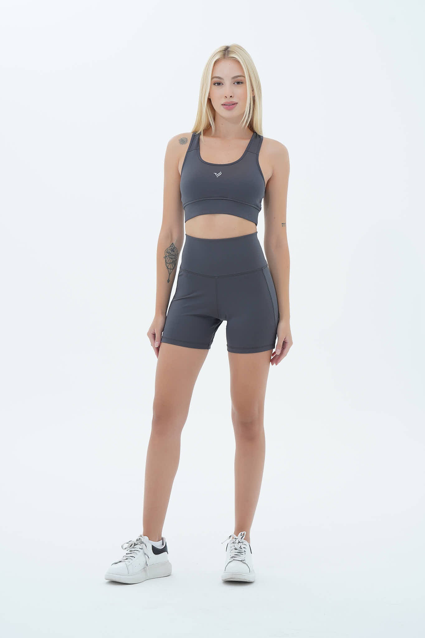 Aero Motion - Füme Yüksek Bel Push-Up Toparlayıcı Şort Tayt