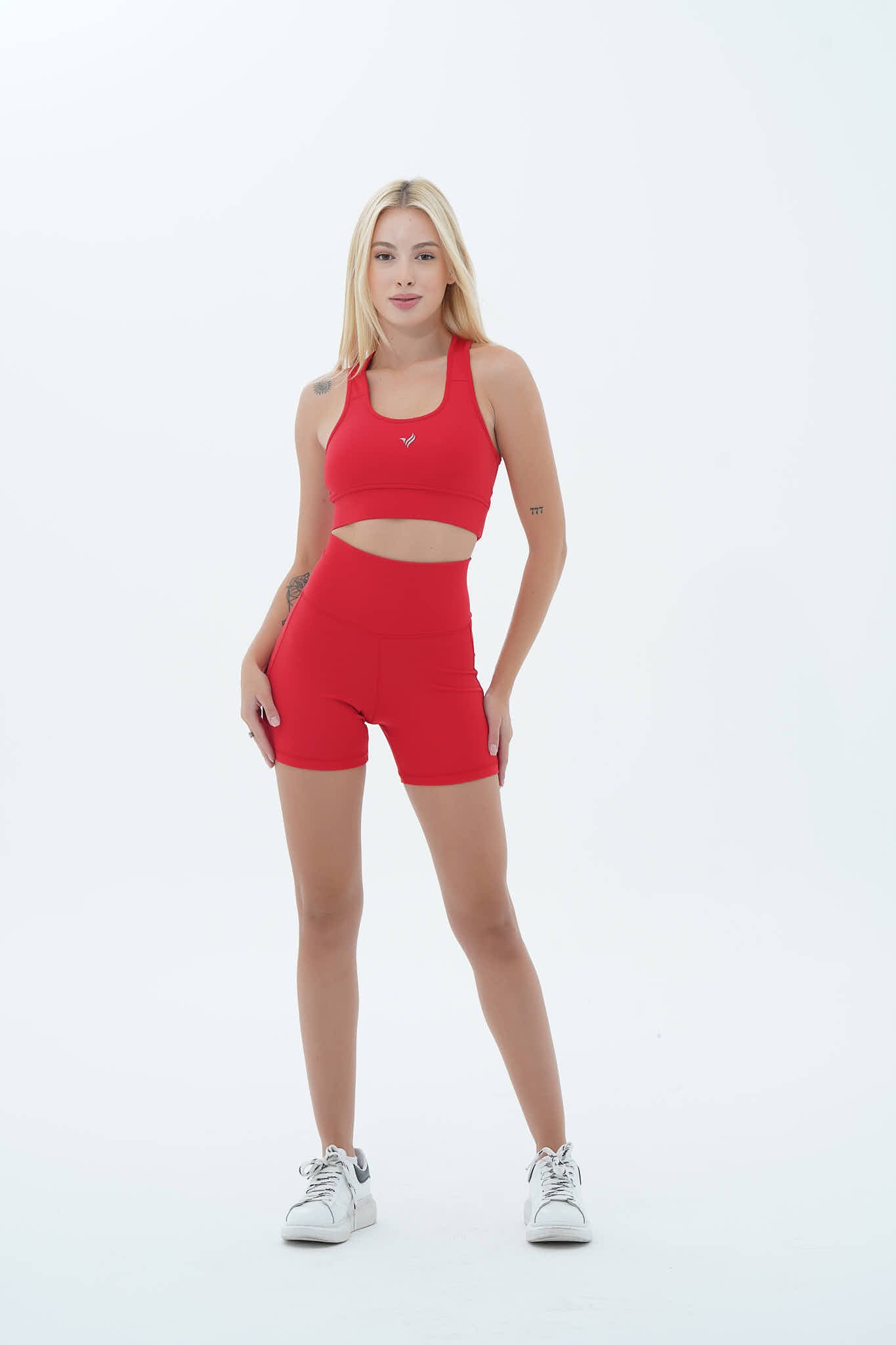 Aero Motion - Kırmızı Yüksek Bel Push-Up Toparlayıcı Şort Tayt