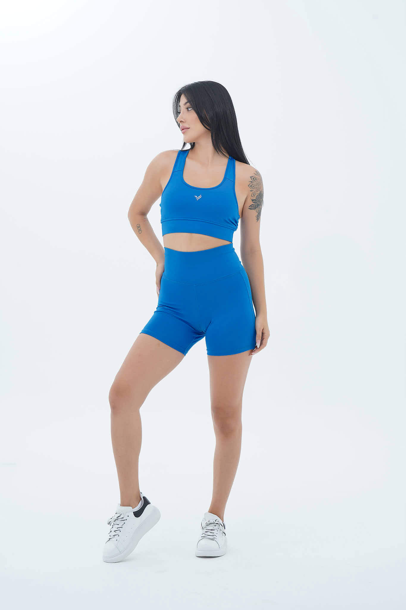 Aero Motion - Mavi Yüksek Bel Push-Up Toparlayıcı Şort Tayt