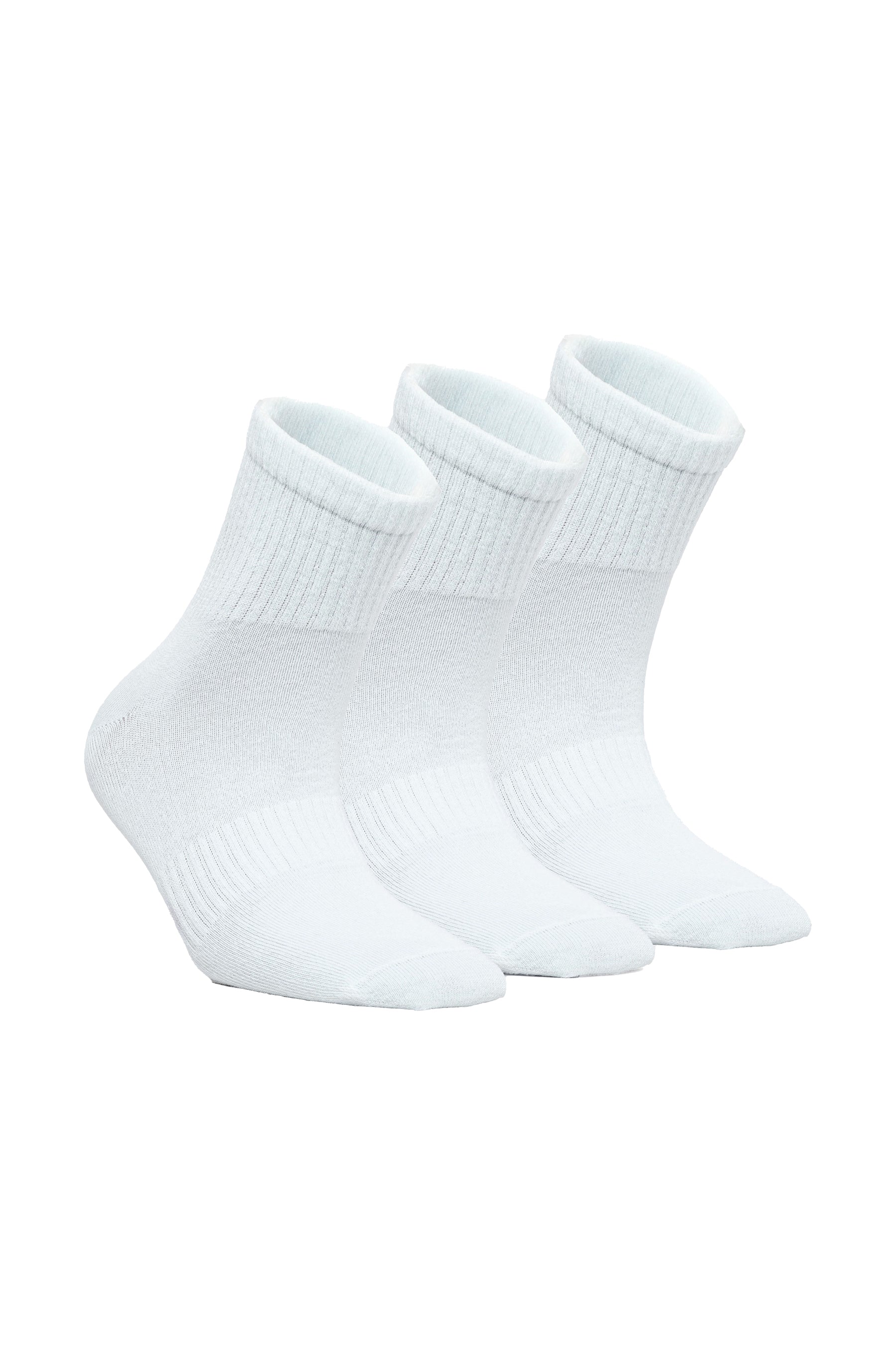Cloud Socks - Kısa Konç Spor Çorap Beyaz 3 Çift