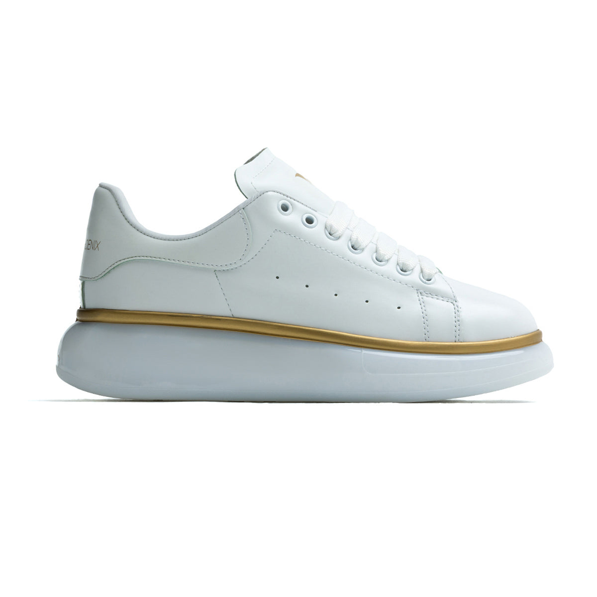 OLD LONDON Beyaz Gold Şerit Detaylı Taban Unisex Sneakers Spor Ayakkabı
