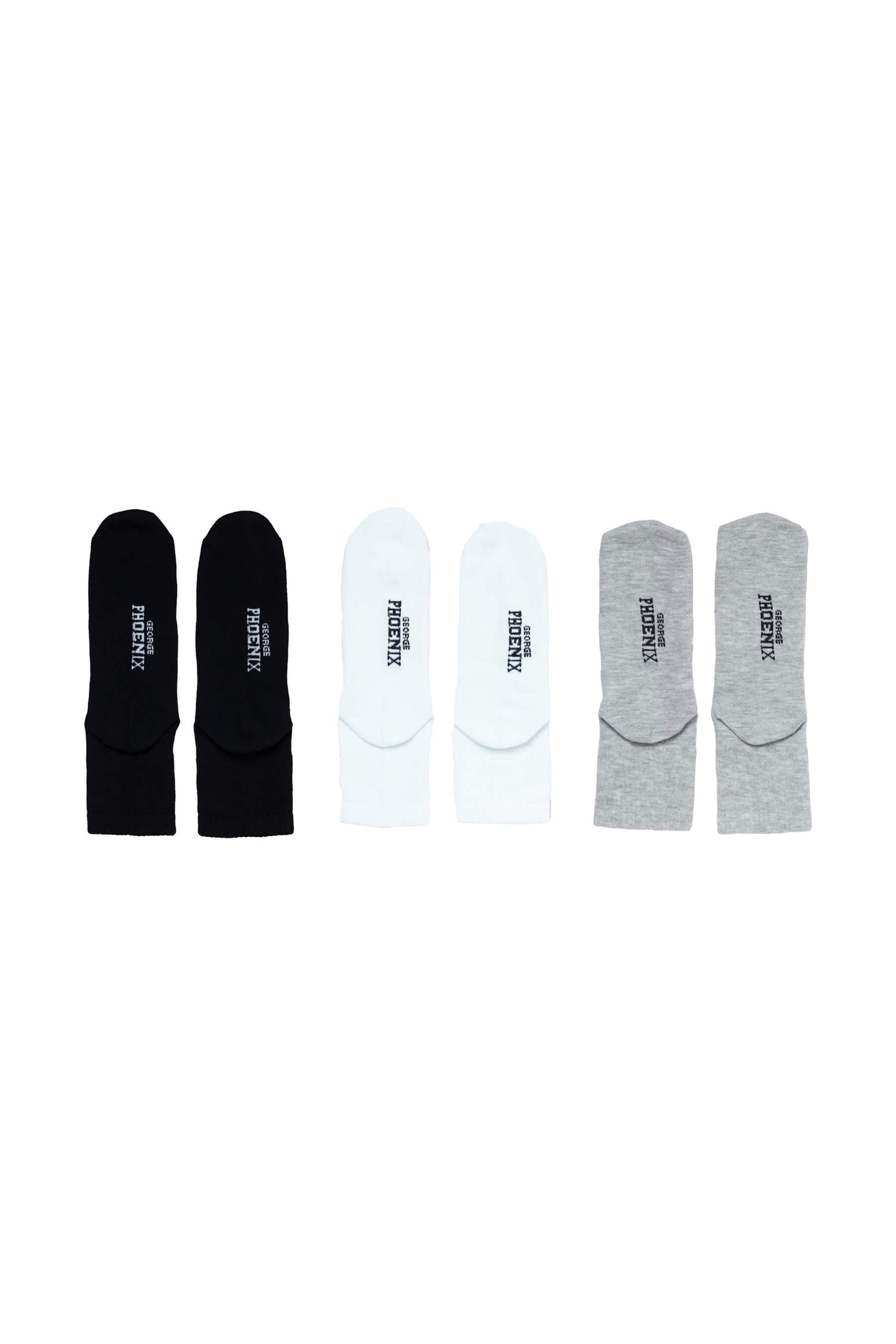 Cloud Socks - Uzun Konç Spor Çorap 3 Çift (Siyah-Beyaz-Gri)