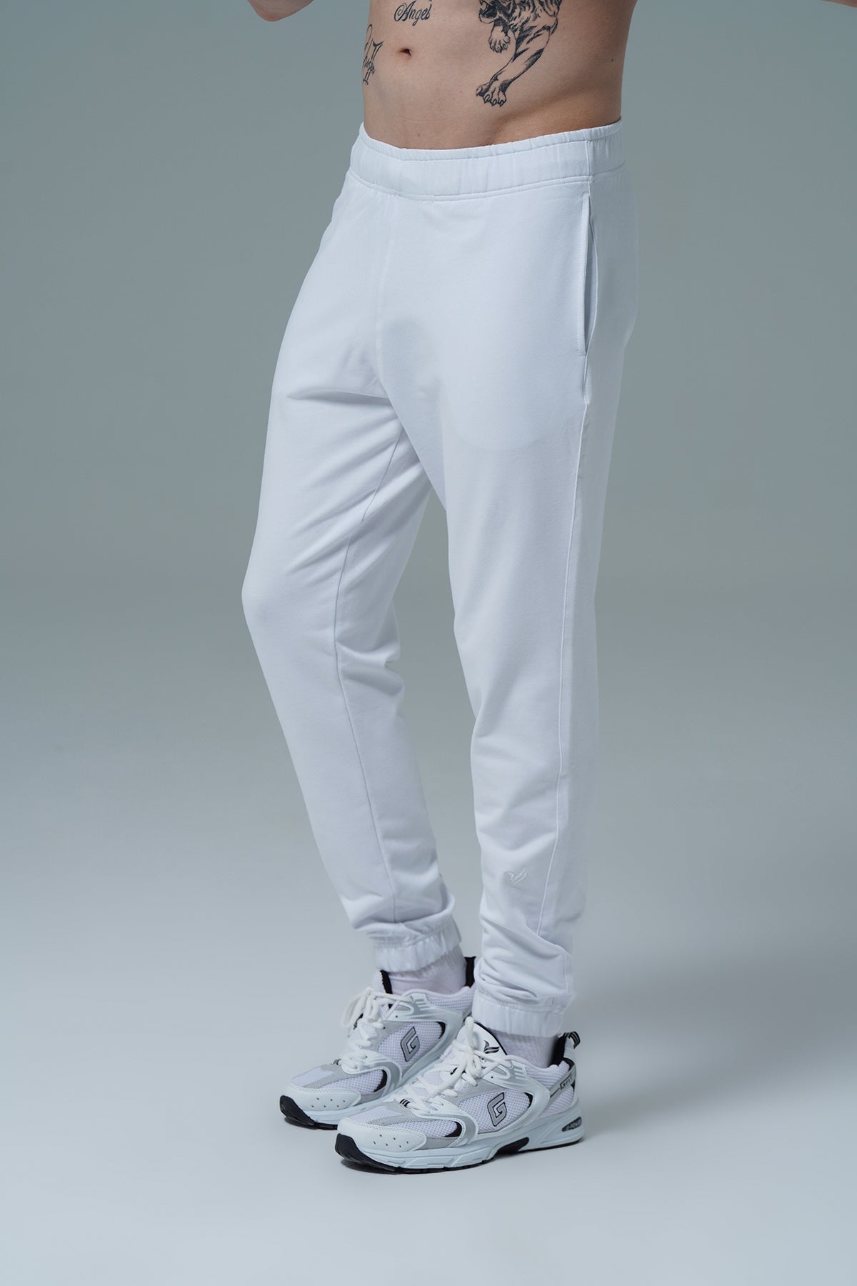 Daily Core - Beyaz Rahat Kesim Erkek Jogger Eşofman Altı