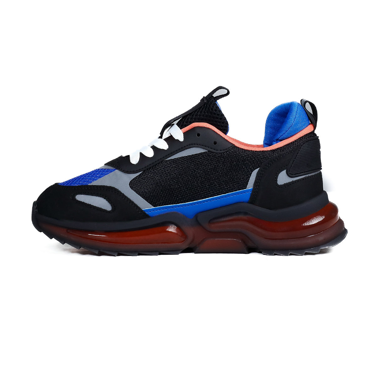DI MILANO Siyah Turuncu Mavi Erkek Sneakers Spor Ayakkabı